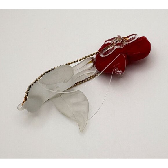 Vintage Dove Heart Christmas Tree Ornament Frosted Glass Bird - Picture 7 of 7